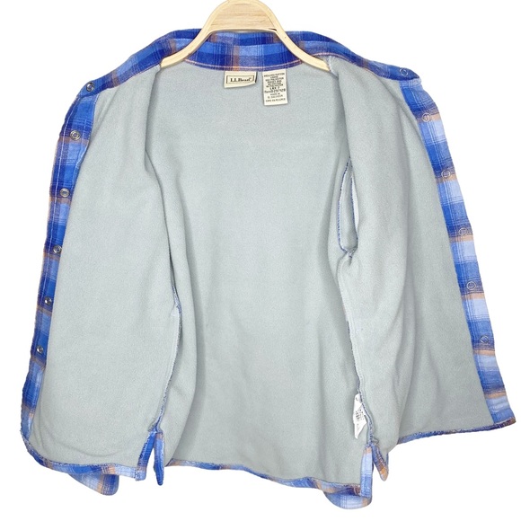 L. L. Bean Brushed Flannel Plaid Shirt Jacket Shacket - Picture 6 of 8